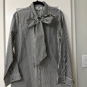 Dainty Jewells Black and White Striped Blouse